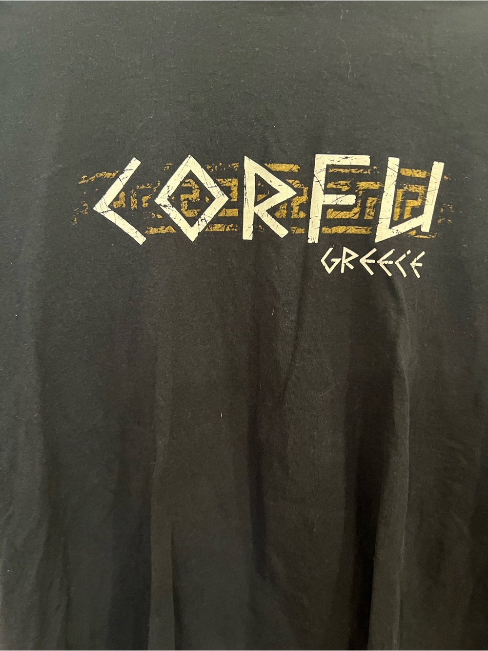 Black 'Greece' Graphic Short Sleeve Tee